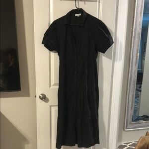 Calvin Klein Black Button-Down Midi Dress